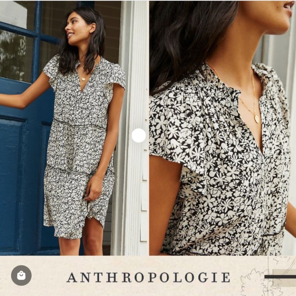 Anthropologie Ruffle Sleeve Dress - NWT - Size S